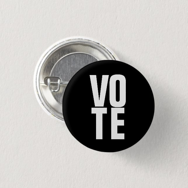 Vote Black and White Simple Text Template 1 Inch Round Button (Front & Back)
