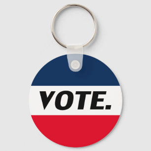 "Vote" black letters, red blue white Keychain