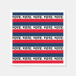 "Vote" black letters, red blue white party Paper Napkin