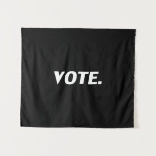 "Vote" black white Tapestry