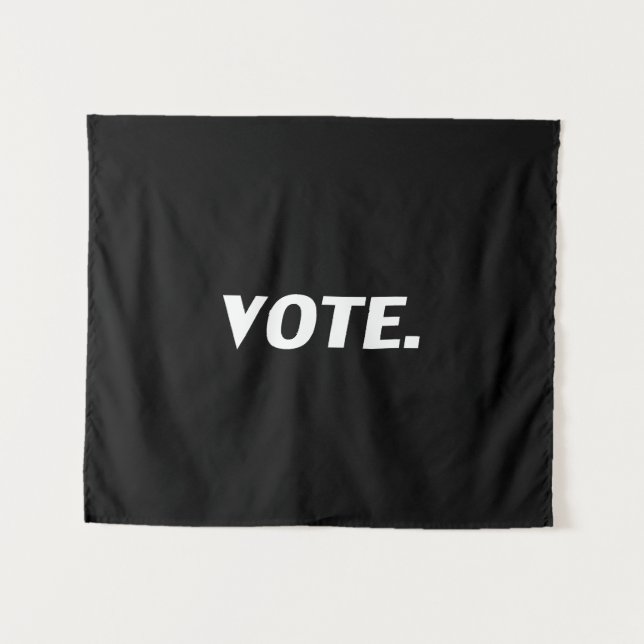 "Vote" black white Tapestry (Front (Horizontal))