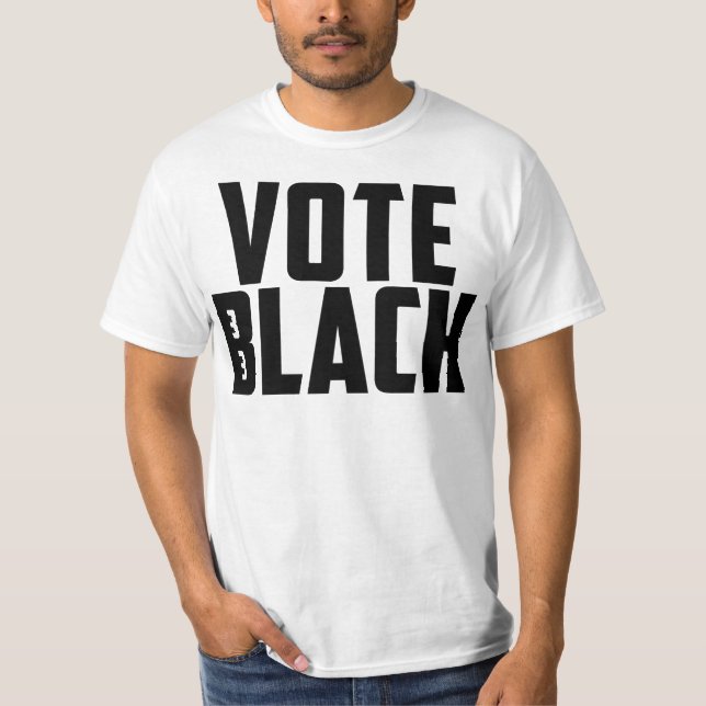 Vote Black (White Tee) T-Shirt (Front)