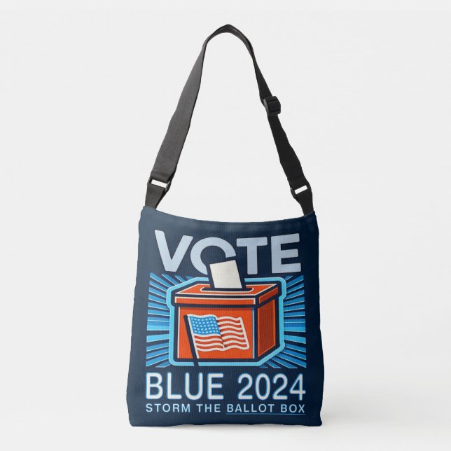 Vote Blue 2024 Ballot Box Presidential  Crossbody Bag (Front)