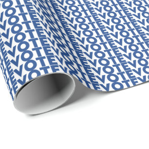 Vote blue and white pattern political gift wrapping paper