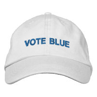 Vote Blue blue white custom text modern democrat