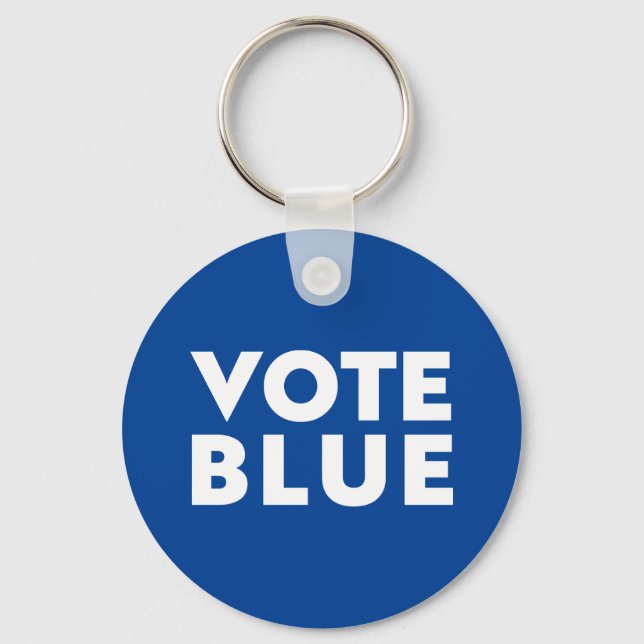 "vote blue" blue white keychain (Front)