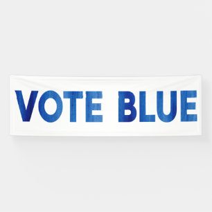 Vote Blue bold watercolor text political Banner