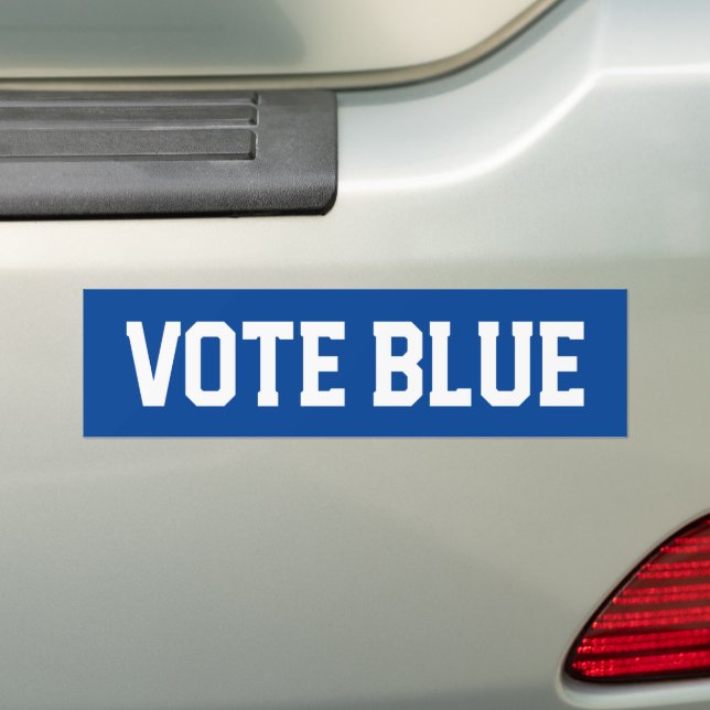 Vote Blue Democrat Bumper Sticker (On Car)