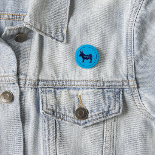 VOTE Blue Donkey Election Day USA Voting Patriotic 1 Inch Round Button