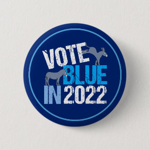 Vote Blue in 2022 Democrat Donkey Midterm Election 2 Inch Round Button