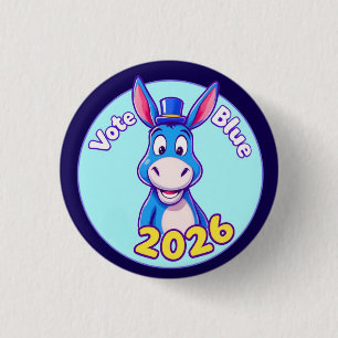 vote blue in 2026 1 inch round button