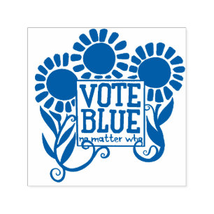 Vote blue no matter who self-inking stamp