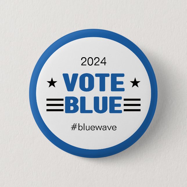 Vote Blue Political Election Campaign Message     2 Inch Round Button (Front)