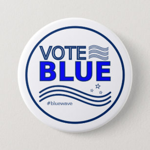 Vote Blue Political Election Campaign Message   3 Inch Round Button
