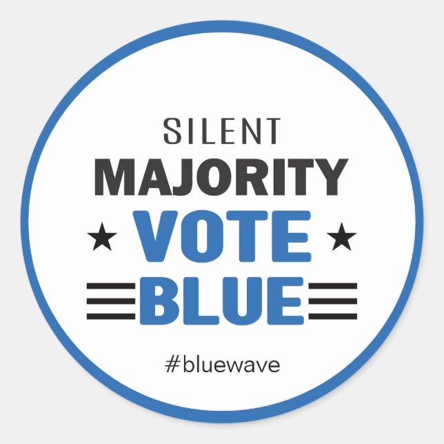 Vote Blue Political Election Campaign Message   Classic Round Sticker (Front)