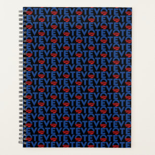 Vote blue red black modern typography pattern planner