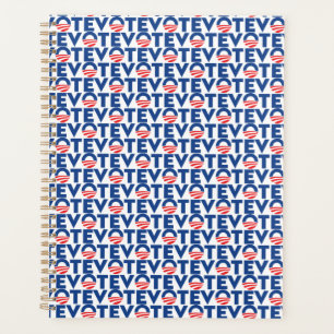 Vote blue red white modern typography pattern planner