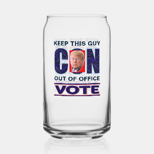 Vote Blue Resist 2024 Presidential Can Glass