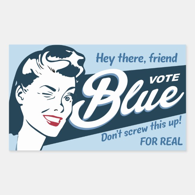 Vote Blue | Retro Funny |  Sticker (Front)