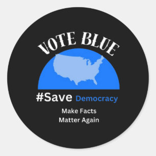 Vote Blue Save Democracy Sticker 