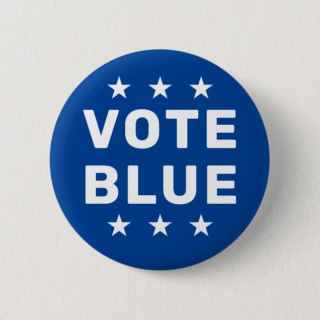 Vote Blue sign 2 Inch Round Button (Front)