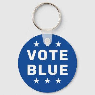 Vote Blue sign Keychain