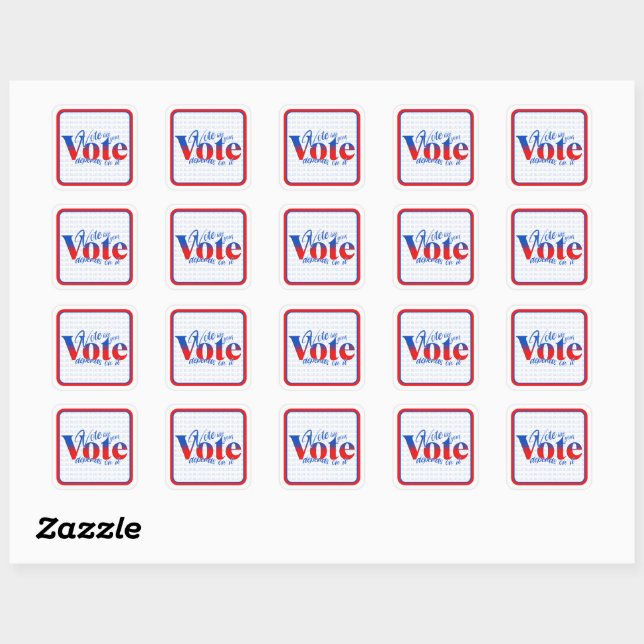 Vote Blue Square Sticker (Sheet)