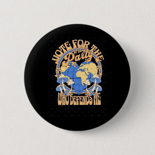 Vote Blue Vote For Earth Sticker 2 Inch Round Button