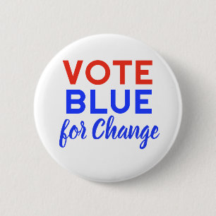 Vote Blue Voting USA Democratic Change 2 Inch Round Button