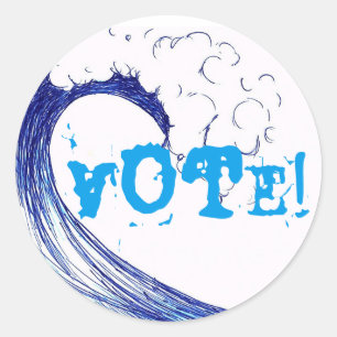 Vote! Blue Wave 2018 Classic Round Sticker