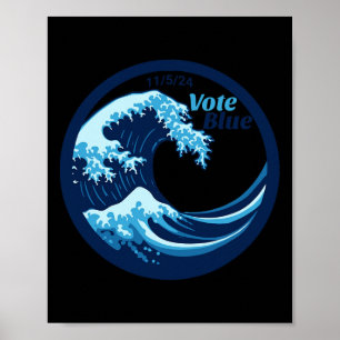 Vote Blue Wave Democrats Kamala Harris Election Da Poster