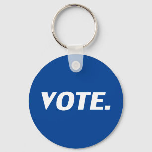 vote - blue white keychain