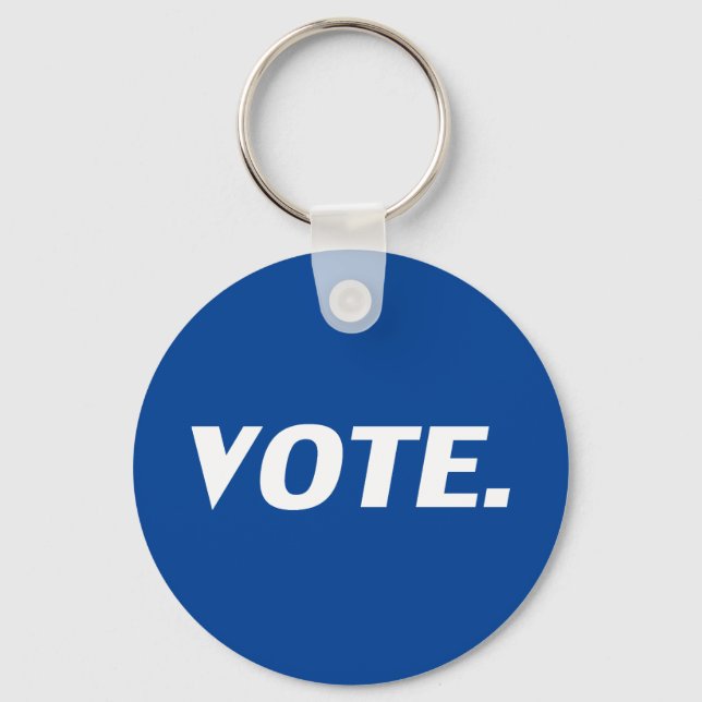 vote - blue white keychain (Front)