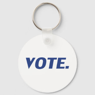 vote - blue white keychain