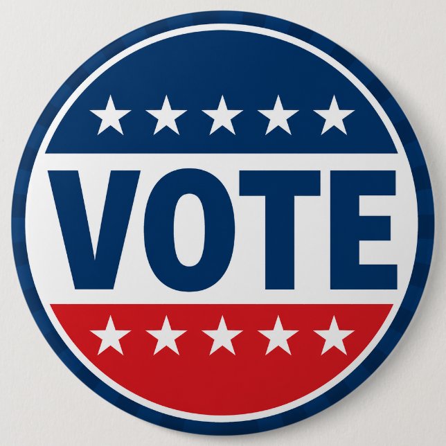 VOTE Bold Campaign Badge Design 6 Inch Round Button (Front)