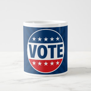 VOTE Bold Campaign Badge Design Large Coffee Mug