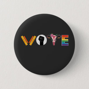 VOTE Books Uterus LGBT Support 2 Inch Round Button