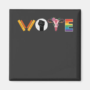VOTE Books Uterus LGBT Support Magnet
