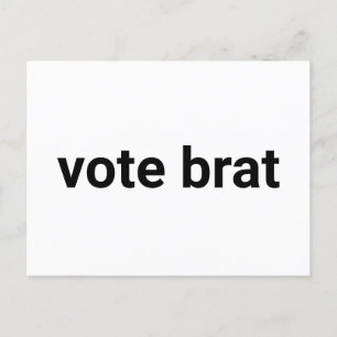 Vote brat funny simple minimalist democrat white postcard