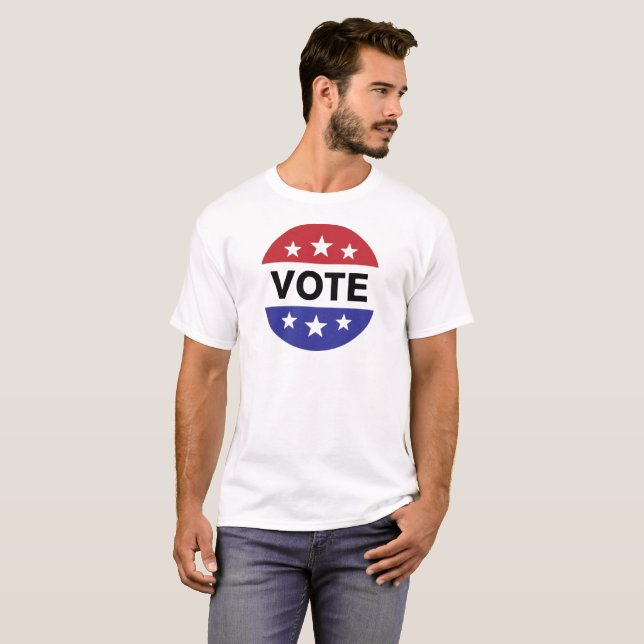 Vote Button 6 Stars T-Shirt (Front Full)