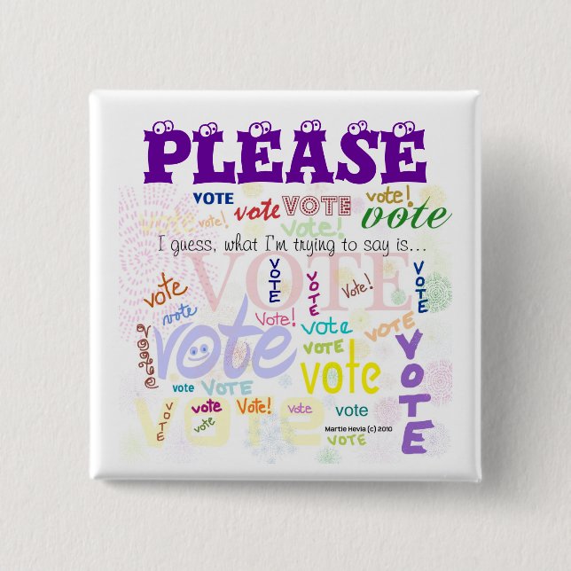 Vote! Button (Customize) (Front)
