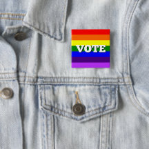 Vote Button on Rainbow Background