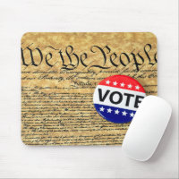 Vote Button On U.S. Constitution