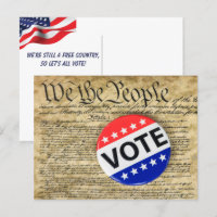 Vote Button On US Constitution