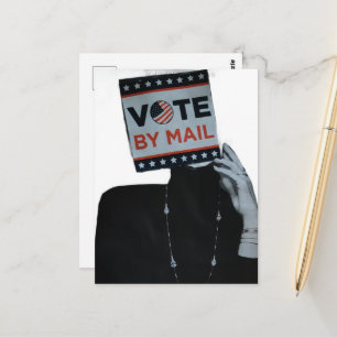 Vote By Mail Woman Mixed Media Collage Postcard