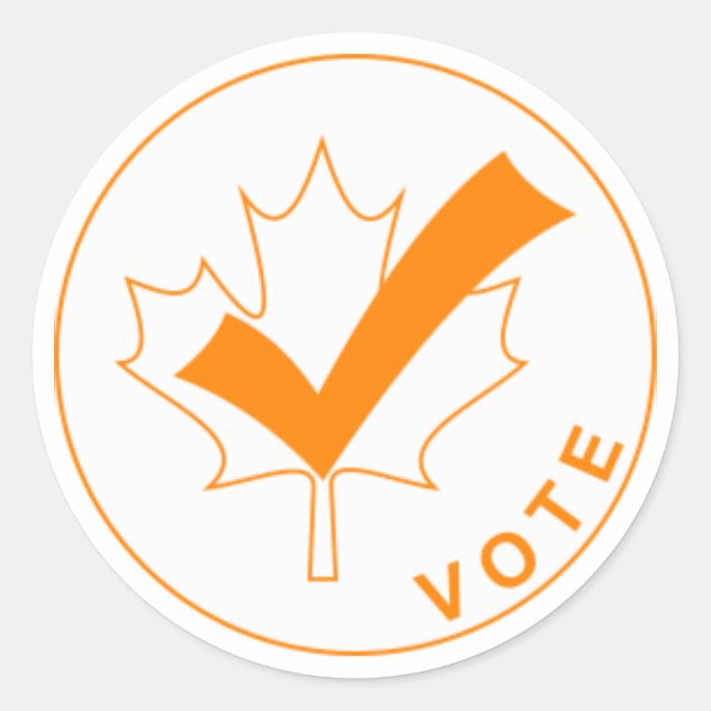VOTE Canada Stickers - Orange (Front)