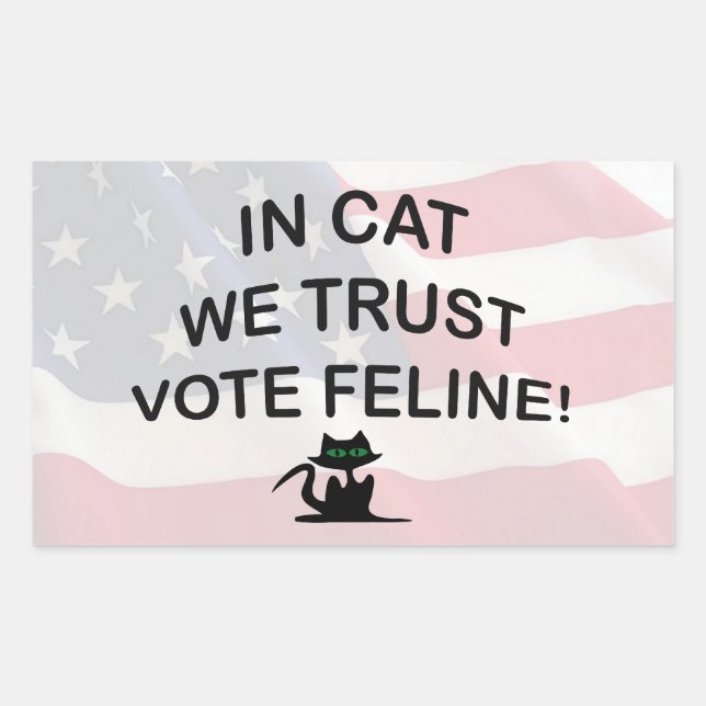 Vote Cat with American Flag Sticker (Front)