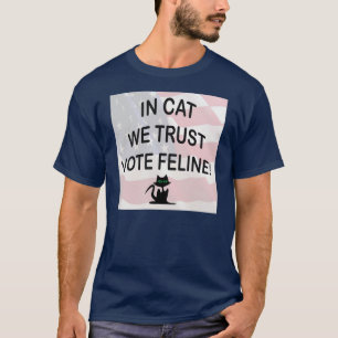 Vote Cat with American Flag T-Shirt