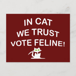 Vote Cat with White Text Postcard