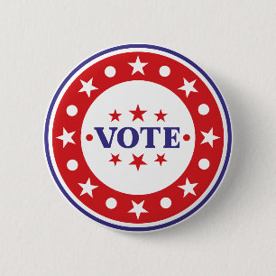 Vote Classic Red White and Blue Modern Political 2 Inch Round Button